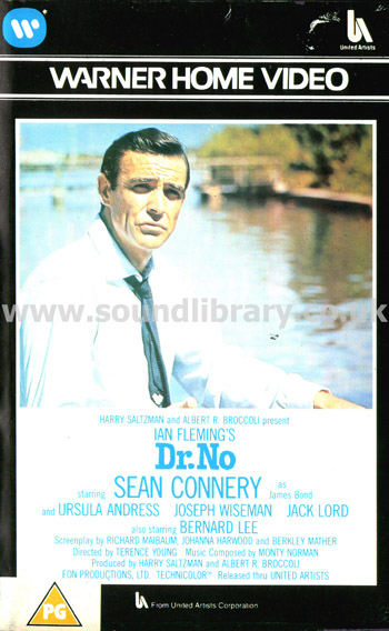 Dr. No James Bond Sean Connery VHS PAL Video Warner Home Video PEV 99210 Front Inlay Sleeve