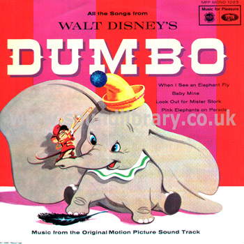 Dumbo Music From The Original Motion Picture UK Issue LP Music For Pleasure MFP 1283 Front Sleeve Image