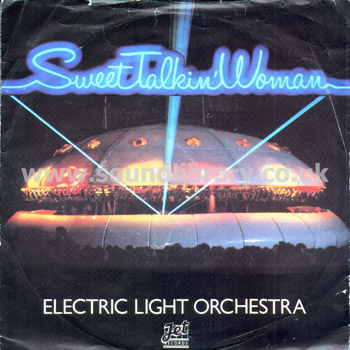 Electric Light Orchestra Sweet Talkin' Woman UK 7" Jet Records JET 121 Purple Vinyl Front Sleeve Image