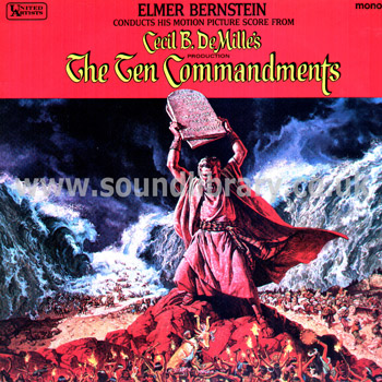 The Ten Commandments Elmer Bernstein UK Issue Mono LP United Artists ULP 1144 Front Sleeve Image