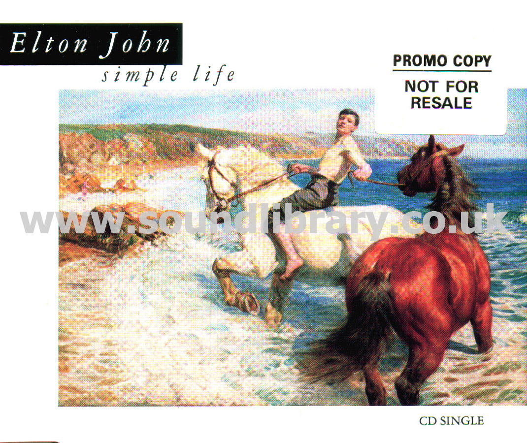 Elton John Simple Life UK Issue Promo Only Not For Sale CDS Rocket EJSCD 31 Front Inlay Image