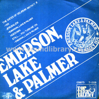 Emerson, Lake & Palmer Emerson Thailand Issue 7" EP Top Teen Talent T-009 Front Sleeve Image