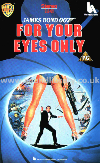 For Your Eyes Only Roger Moore VHS PAL Video Warner Home Video PES 99247 Front Inlay Sleeve