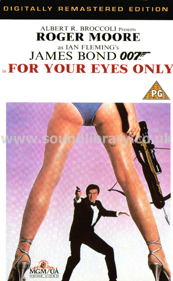 For Your Eyes Only Roger Moore VHS Video MGM/UA Home Video S050180 Front Inlay Sleeve