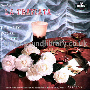 Renata Tebaldi Verdi - Highlights From La Traviata DECCA LXT 5399 LP Front Sleeve Image