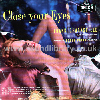 Frank Chacksfield and His Orchestra Close Your Eyes UK Issue LP Decca LK 4138 Front Sleeve Image
