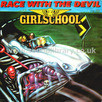 Girlschool Race With The Devil UK Issue 7" Bronze BRO 100 Front Sleeve Image
