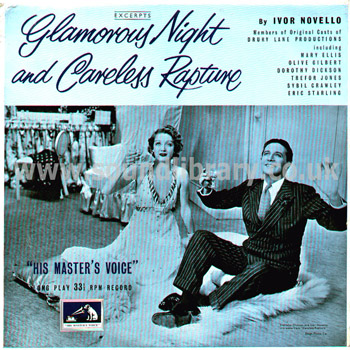 Selections From Glamorous Night Careless Rapture UK 10" HMV DLP 1095 Front Sleeve Image