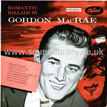 Gordon MacRae Romantic Ballads UK Issue 10" LP Capitol LC6805 Front Sleeve Image