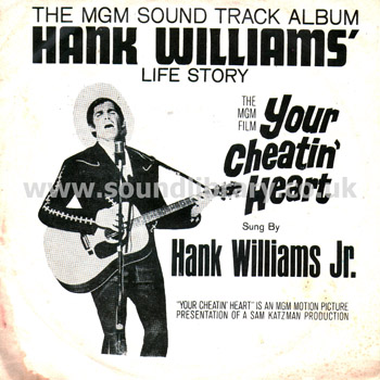 Hank Williams Jr. Your Cheatin' Heart Thailand Issue 7" EP MGM CX 158-1 Front Sleeve Image