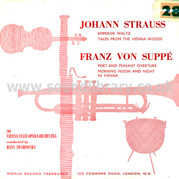 Hans Swarowsky Johann Strauss UK Issue LP World Record Club T 20 Front Sleeve Image