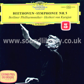 Herbert Von Karajan Symphonie Nr. 5 Deutsche Grammophon Gesellschaft LP 138 804 Front Sleeve Image