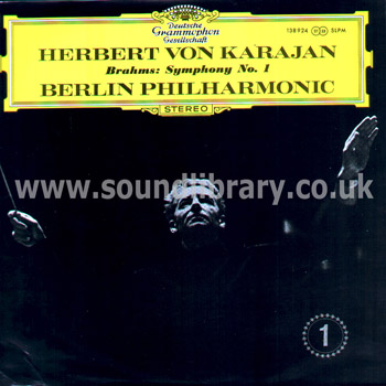 Herbert Von Karajan Brahms Symphony No. 1 UK Issue LP Deutsche Grammophon 138924 Front Sleeve Image