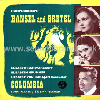Elisabeth Schwarzkopf Humperdinck Hansel and Gretel UK Issue LP Columbia 33CX 1097 Front Sleeve Image