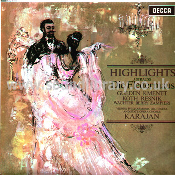 Herbert Von Karajan Die Fledermaus Highlights UK Issue Stereo LP Decca SXL 6155 Front Sleeve Image