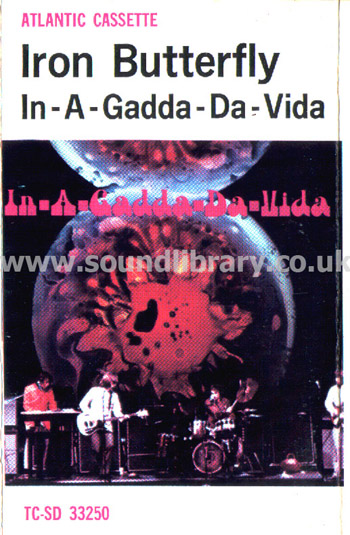 Iron Butterfly In-A-Gadda-Da-Vida New Zealand Issue MC Atlantic TC-SD 33250 Front Inlay Card