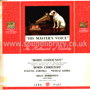 Issay Dobrowen Nicolai Gedda Mussorgsky Boris Godounov UK 4LP HMV ALP 1044 - ALP 1047 Front Sleeve Image