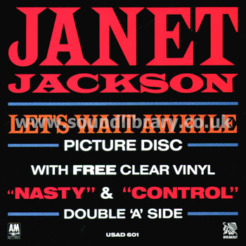 Janet Jackson Let's Wait A While, Nasty & Control UK Issue 2 x 7" A&M USAD 601 Insert Image