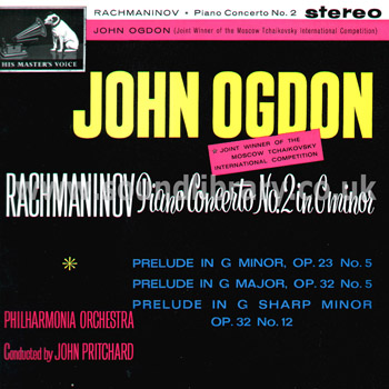 John Ogdon Rachmaninov Piano Concerto No. 2 In C Minor UK Stereo LP HMV ASD 492 Front Sleeve Image