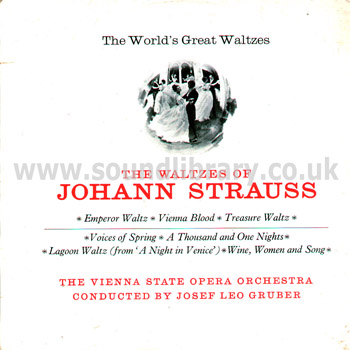 Josef Leo Gruber The Waltzes Of JohannStrauss UK Mono LP Reader's Digest RDM 53 Front Sleeve Image