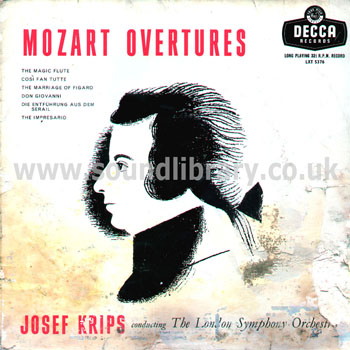 Josef Krips Mozart Overtures UK Issue Mono LP Decca LXT 5376 Front Sleeve Image