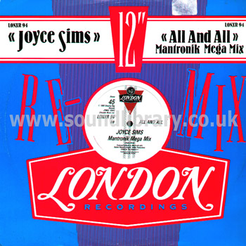 Joyce Sims All And All Mantronik Mega Mix UK Issue 12" London LONXR 94 Front Sleeve Image