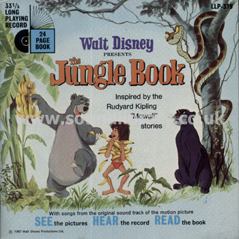 The Jungle Book Jean Aubrey UK Issue G/F Sleeve 7" EP Disneyland LLP 319 Front Sleeve Image
