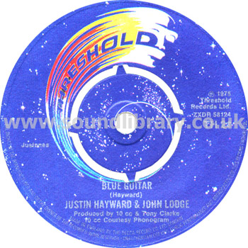 Justin Hayward & John Lodge Blue Guitar UK Issue 7" Threshold TH 21 Label Image