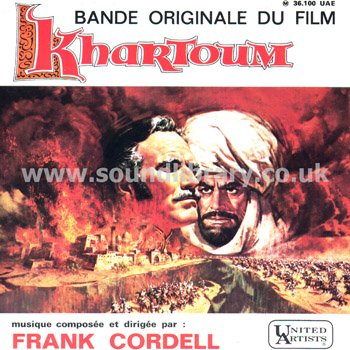 Bande Originale Du Film Khartoum Frank Cordell France 7" EP United Artists UAE 36.100 Front Sleeve Image