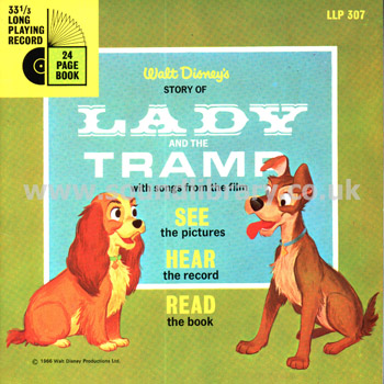 Lady And The Tramp Peggy Lee UK Issue Booklet Sleeve 7" EP Disneyland LLP 307 Front Sleeve Image