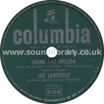 Lee Lawrence Don't Tell Me Not To Love You UK Issue 10" 78 rpm Columbia D.B. 3721 Label Image