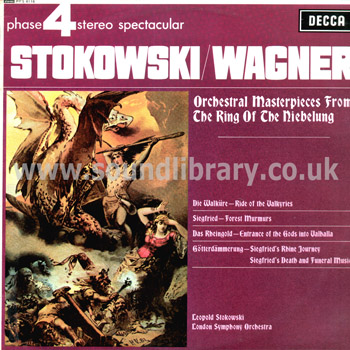 Leopold Stokowski Wagner UK Issue LP Decca (Phase 4 Stereo)  PFS 4116 Front Sleeve Image