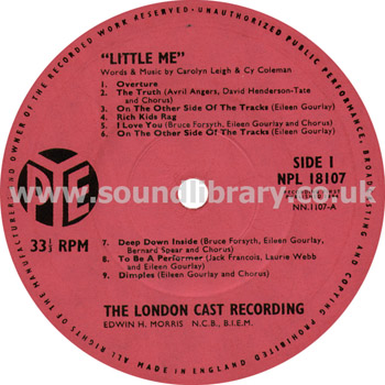 Little Me UK Issue LP Pye NPL 18107 Label Image