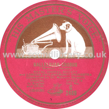 Dr. Malcolm Sargent Handel - Messiah - And The Glory Of The Lord 12" 78rpm HMV C2489 Label Image