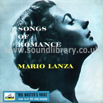 Mario Lanza Songs of Romance UK Issue 10" HMV BLP 1071 Front Sleeve Image