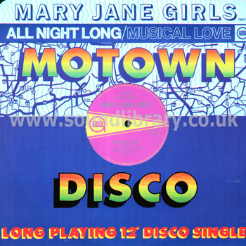 Mary Jane Girls All Night Long UK Issue Stereo 12" Gordy TMGT1309 Sleeve & Label Image