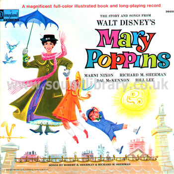 Mary Poppins Marni Nixon Bill Lee Dal McKennon USA Issue LP Disneyland 3922 Front Sleeve Image