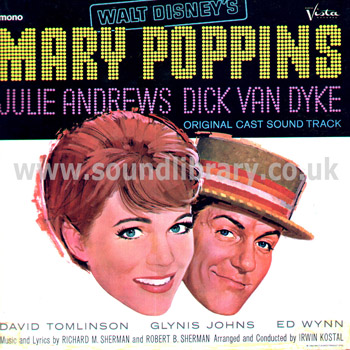 Mary Poppins Julie Andrews UK Issue Mono Soundtrack LP Buena Vista BV4026 Front Sleeve Image