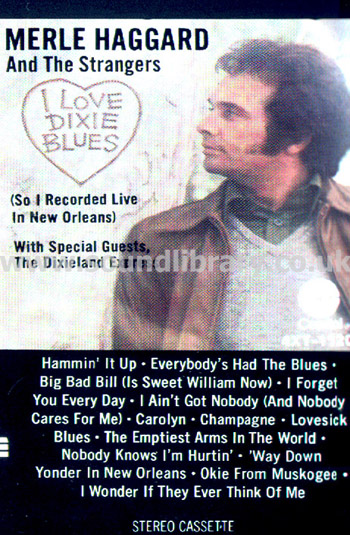 Merle Haggard and The Strangers I Love Dixie Blues USA Stereo MC Capitol 71200 Front Inlay Card