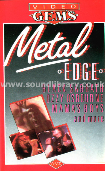 Metal Edge Black Sabbath Ozzy Osbourne UK Issue VHS PAL Video Video Gems R1050 Front Inlay Sleeve