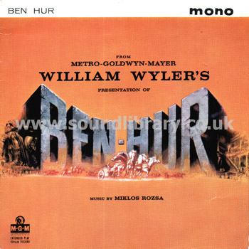 Ben-Hur Carlo Savina Symphony Orchestra of Rome UK 4 Track 7" EP MGM MGM EP 763 Front Sleeve Image