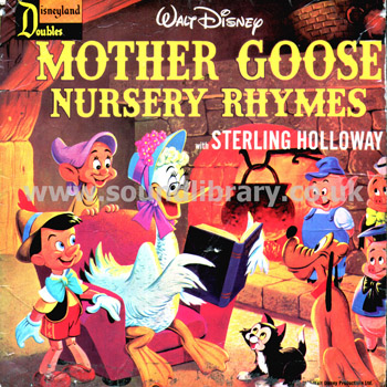 Sterling Holloway Mother Goose Nursery Rhymes UK 7" Disneyland Doubles DD 40 Front Sleeve Image