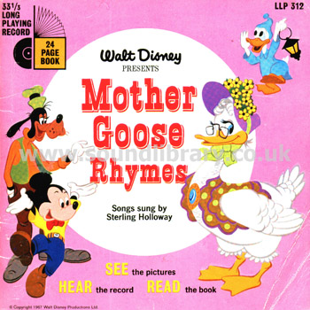 Mother Goose Rhymes Jean Aubrey UK Issue G/F Sleeve 7" EP Disneyland LLP312 Front Sleeve Image