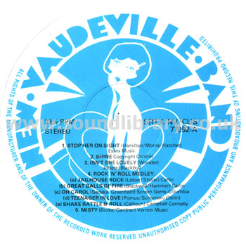 New Vaudeville Band UK Issue Stereo LP SRT SRTX/NV/CUS/77092 Label Image Side 1