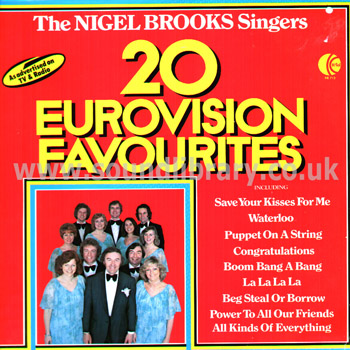 The Nigel Brooks Singers 20 Eurovision Favourites UK Issue LP K-Tel NE 712 Front Sleeve Image