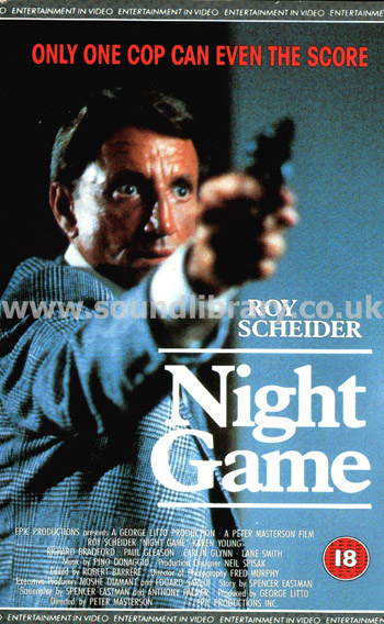Night Game Roy Scheider VHS PAL Video Entertainment In Video EVS 1036 Front Inlay Sleeve