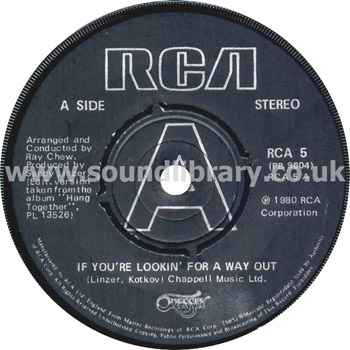 Odyssey If You're Lookin' For A Way Out UK Issue 7" RCA RCA 5 Label Image