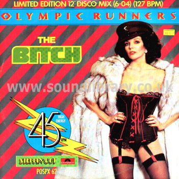 The Olympic Runners The Bitch UK Issue Limited Edition 12" Polydor POSPX 62 Front Sleeve Image