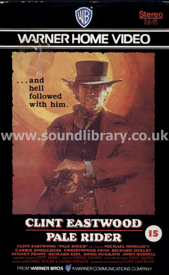 Pale Rider Clint Eastwood Richard Kiel VHS PAL Video Warner Home Video PEV 11475 Front Inlay Sleeve