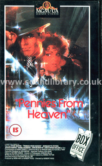 Pennies From Heaven Steve Martin VHS PAL Video MGM/UA Home Video SMV 10147 Front Inlay Sleeve